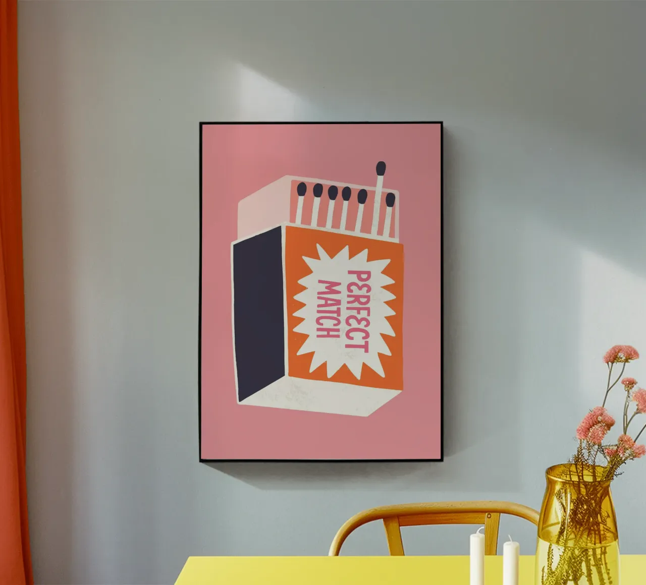 "Perfect Match" Retro Matchbox Pop Art Print metacrilato de homdeco
