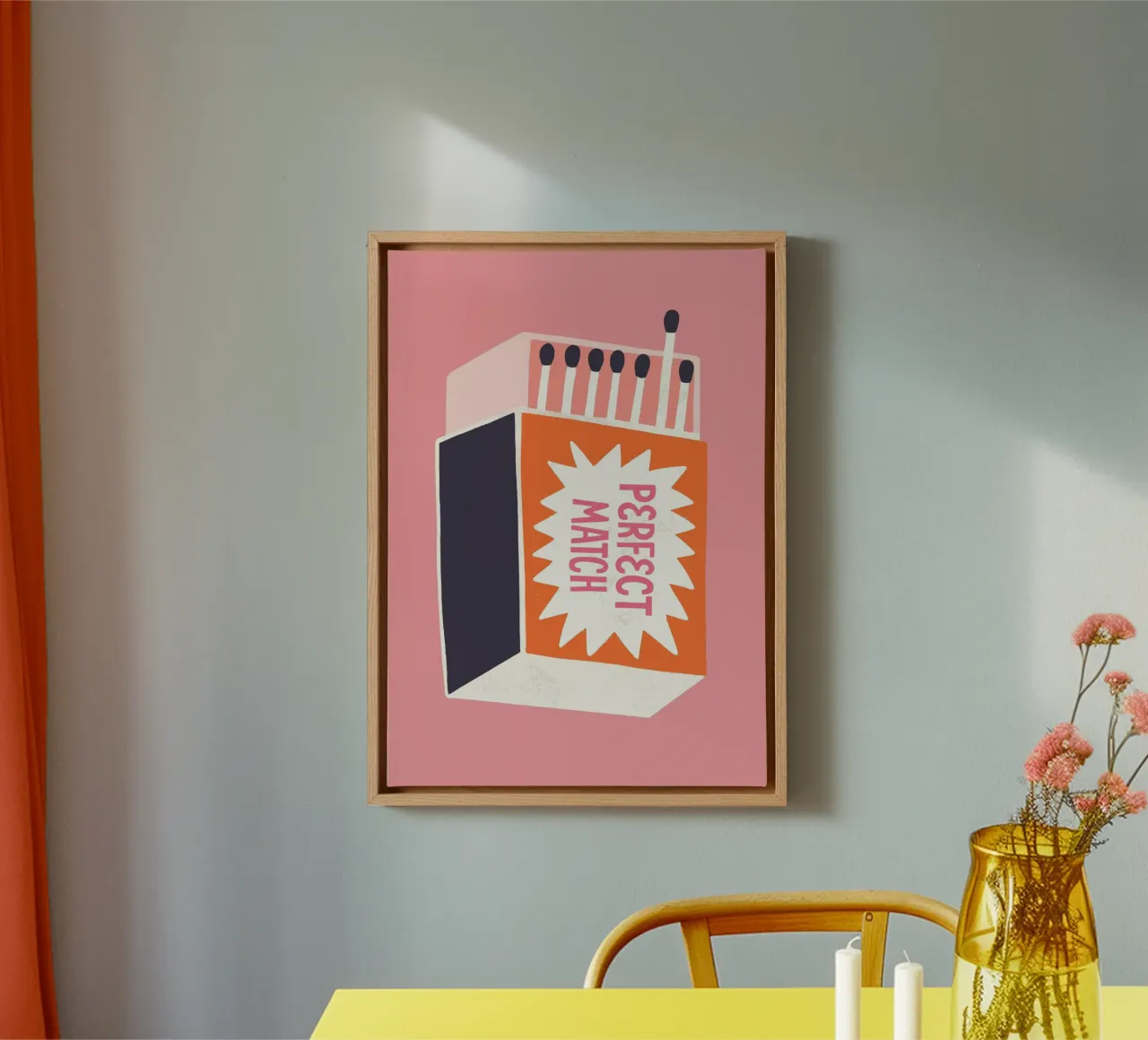 "Perfect Match" Retro Matchbox Pop Art Print canvas by homdeco