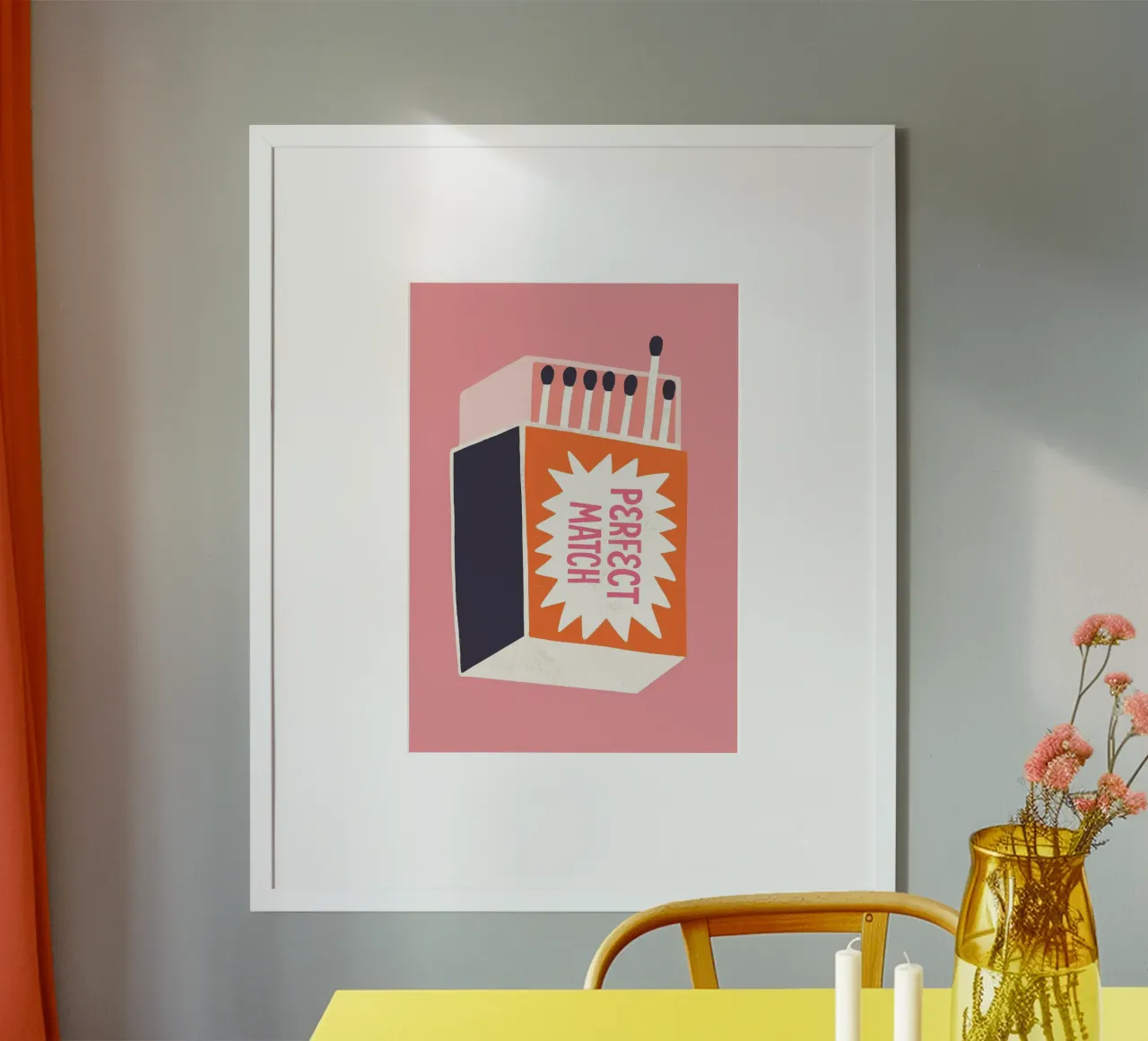 "Perfect Match" Retro Matchbox Pop Art Print hahnemühle de homdeco