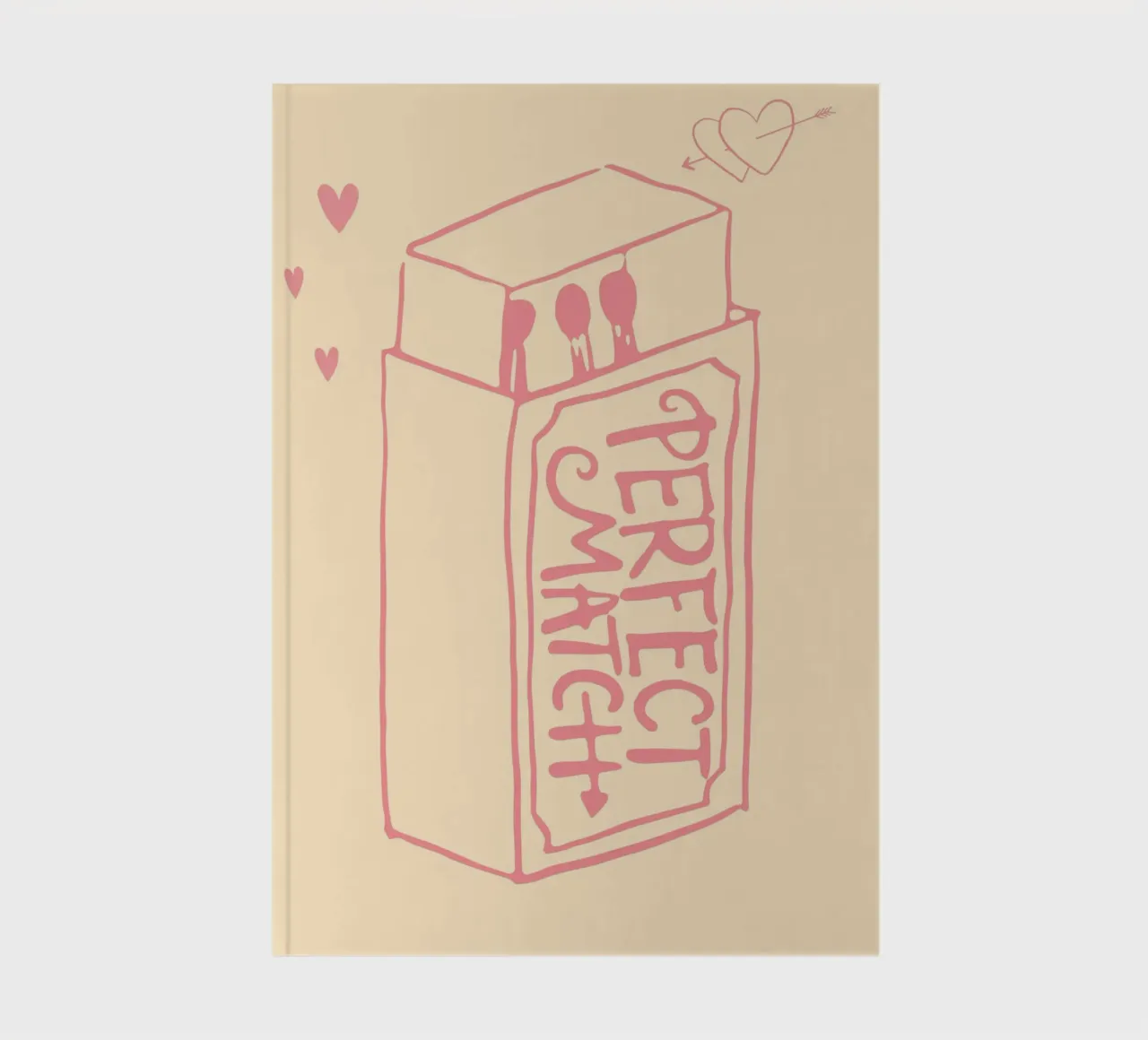 "Perfect Match" Minimalist Pink Matchbox Print notebook by homdeco