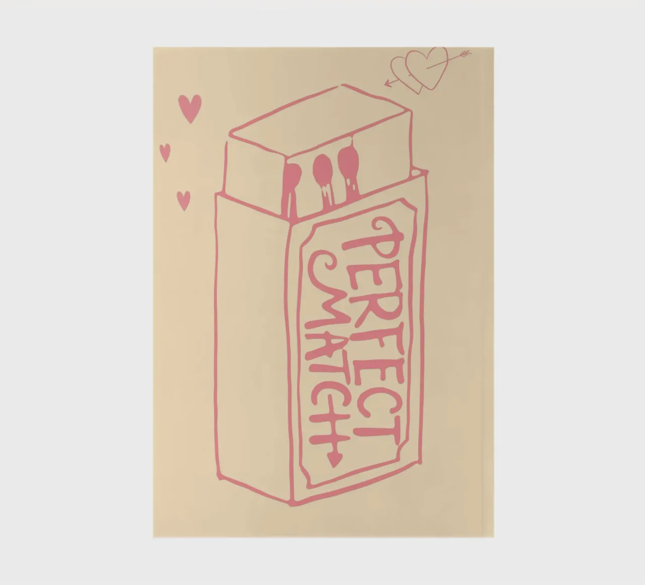 "Perfect Match" Minimalist Pink Matchbox Print notebook by homdeco