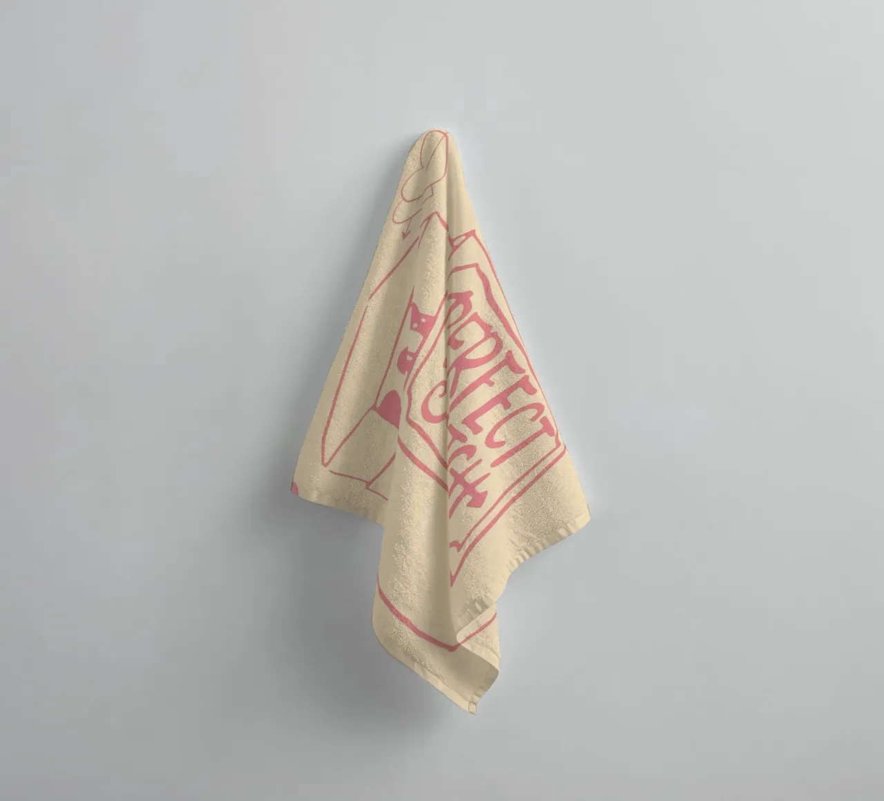 "Perfect Match" Minimalist Pink Matchbox Print towel by homdeco