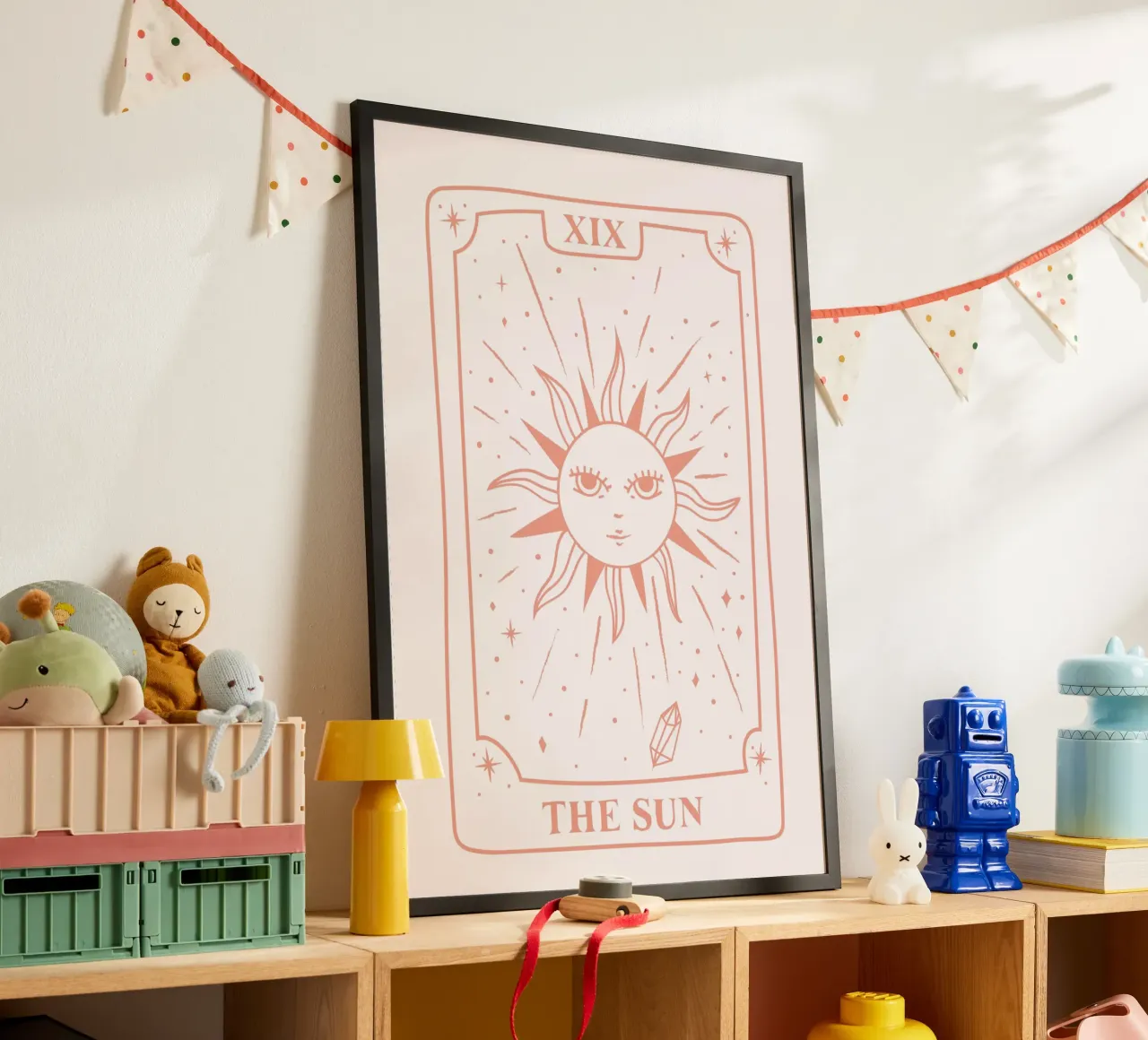 The Sun Tarot Card Aesthetic Pink Print hahnemühle by homdeco