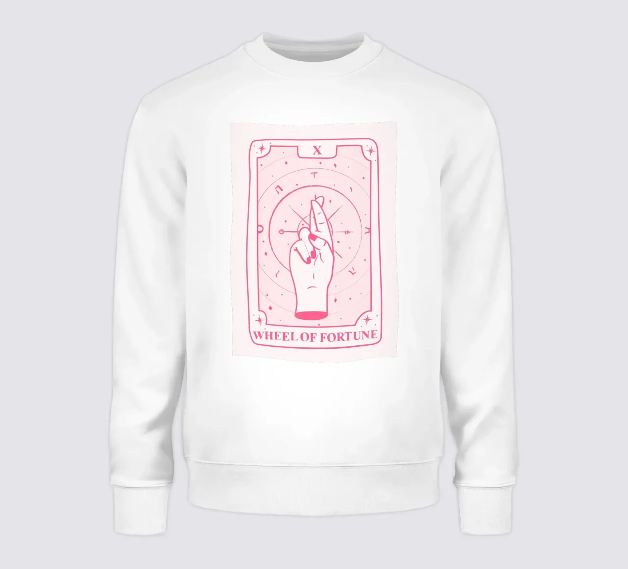 Wheel of Fortune Tarot Pink Aesthetic Print sweatshirt by homdeco