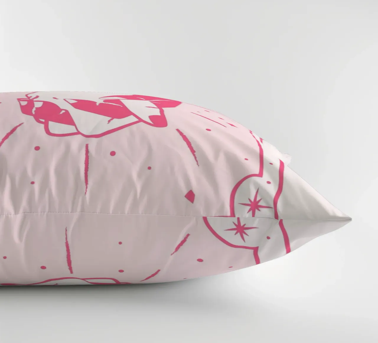 The Lovers Tarot Card Aesthetic Pink Print decorative cushion by homdeco