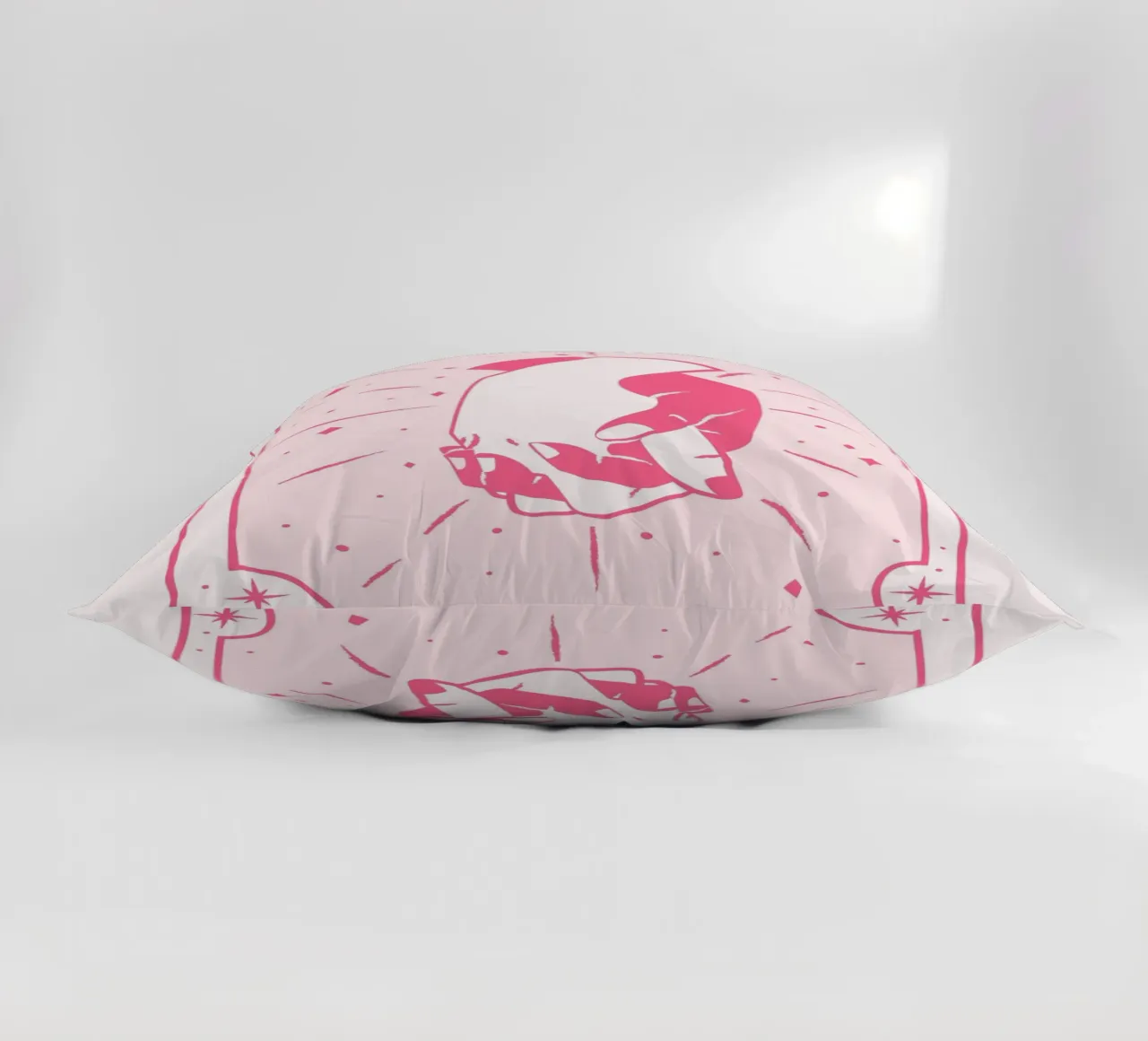 The Lovers Tarot Card Aesthetic Pink Print decorative cushion by homdeco