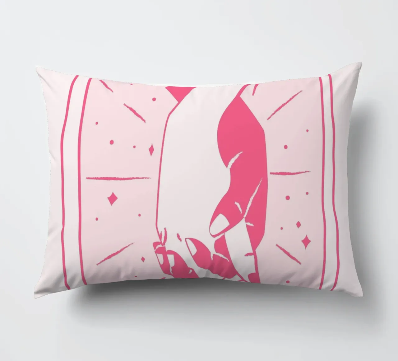The Lovers Tarot Card Aesthetic Pink Print decorative cushion by homdeco
