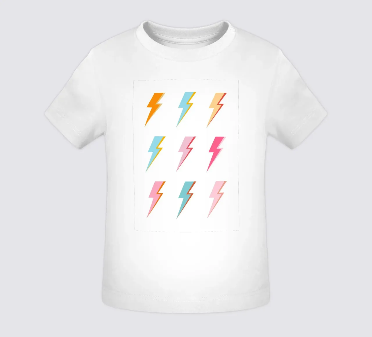 Lightning Bolt Pop Art: Vibrazioni elettriche pastello retrò maglietta neonato da homdeco