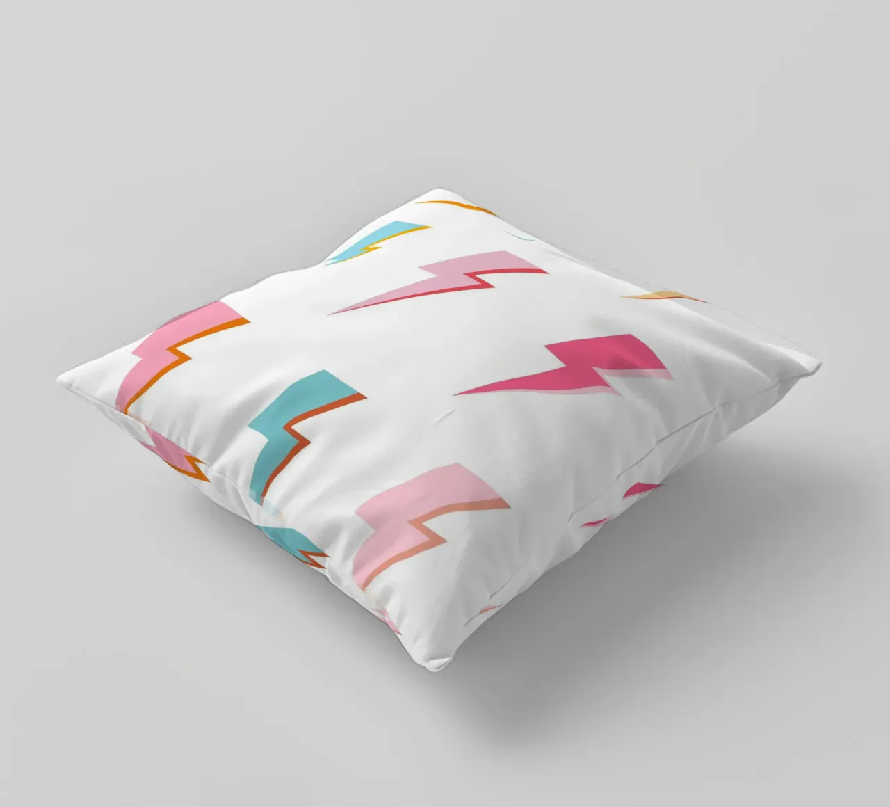 Lightning Bolt Pop Art: Vibrazioni elettriche pastello retrò cuscino da homdeco