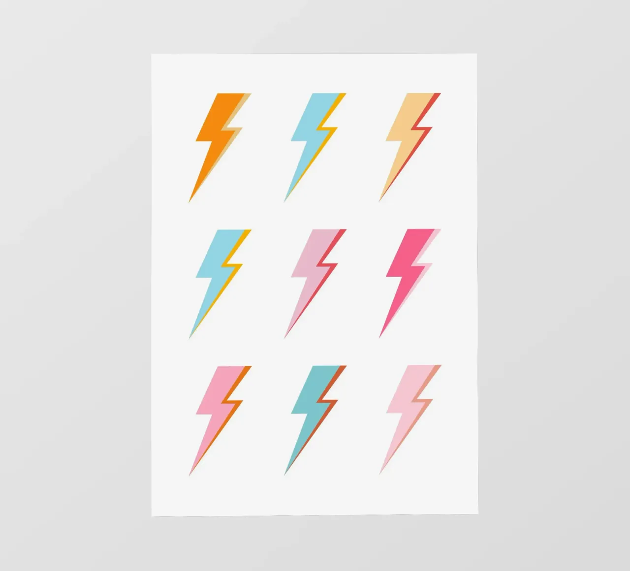 Lightning Bolt Pop Art: Vibrazioni elettriche pastello retrò telo in pvc da homdeco