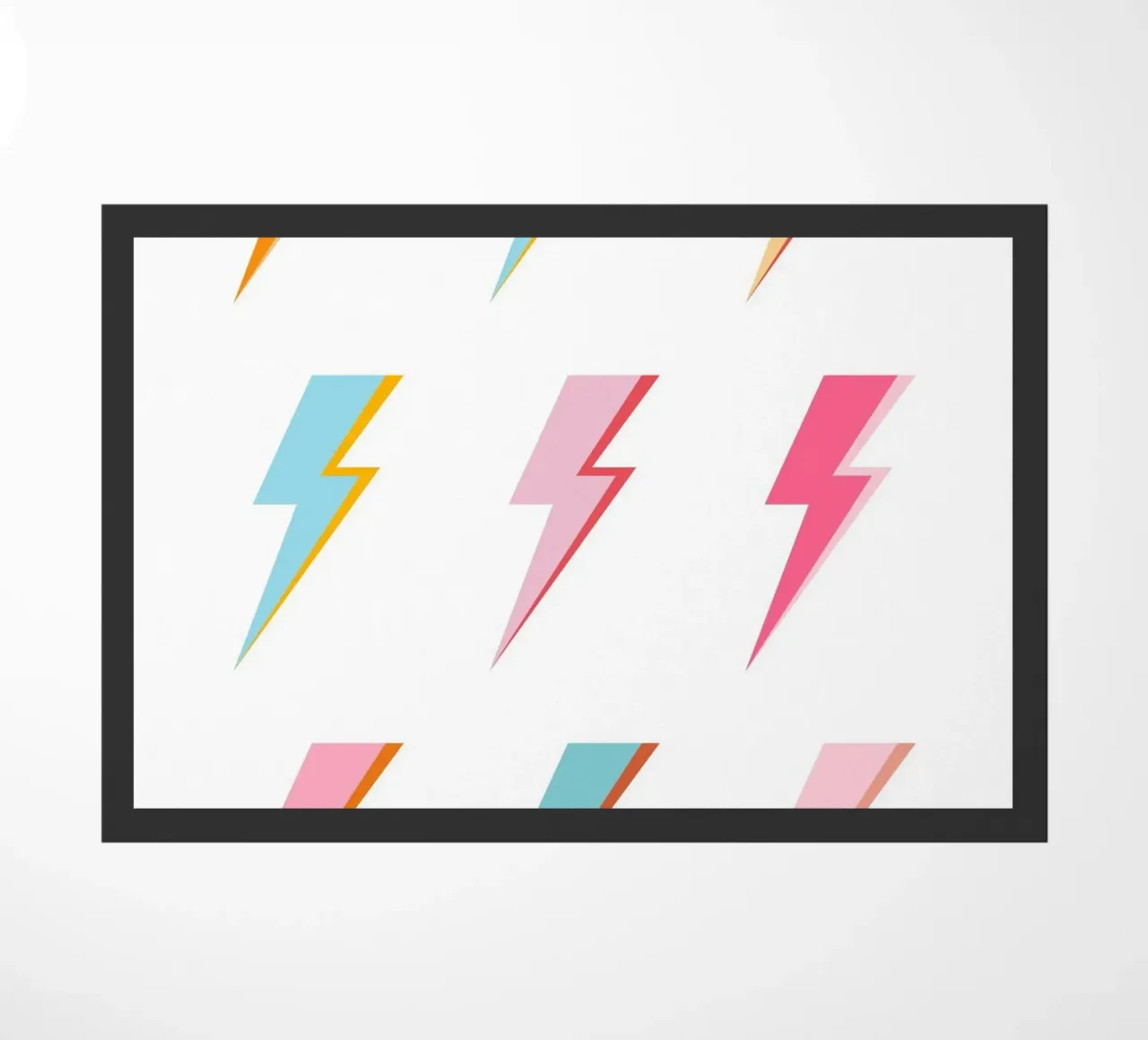 Lightning Bolt Pop Art: Vibrazioni elettriche pastello retrò zerbino da homdeco