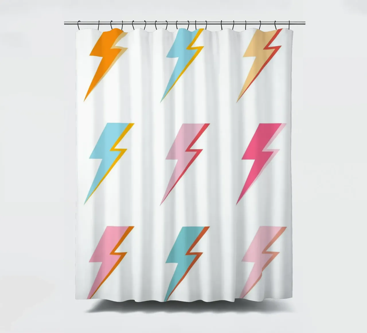 Lightning Bolt Pop Art: Vibrazioni elettriche pastello retrò tenda da doccia da homdeco