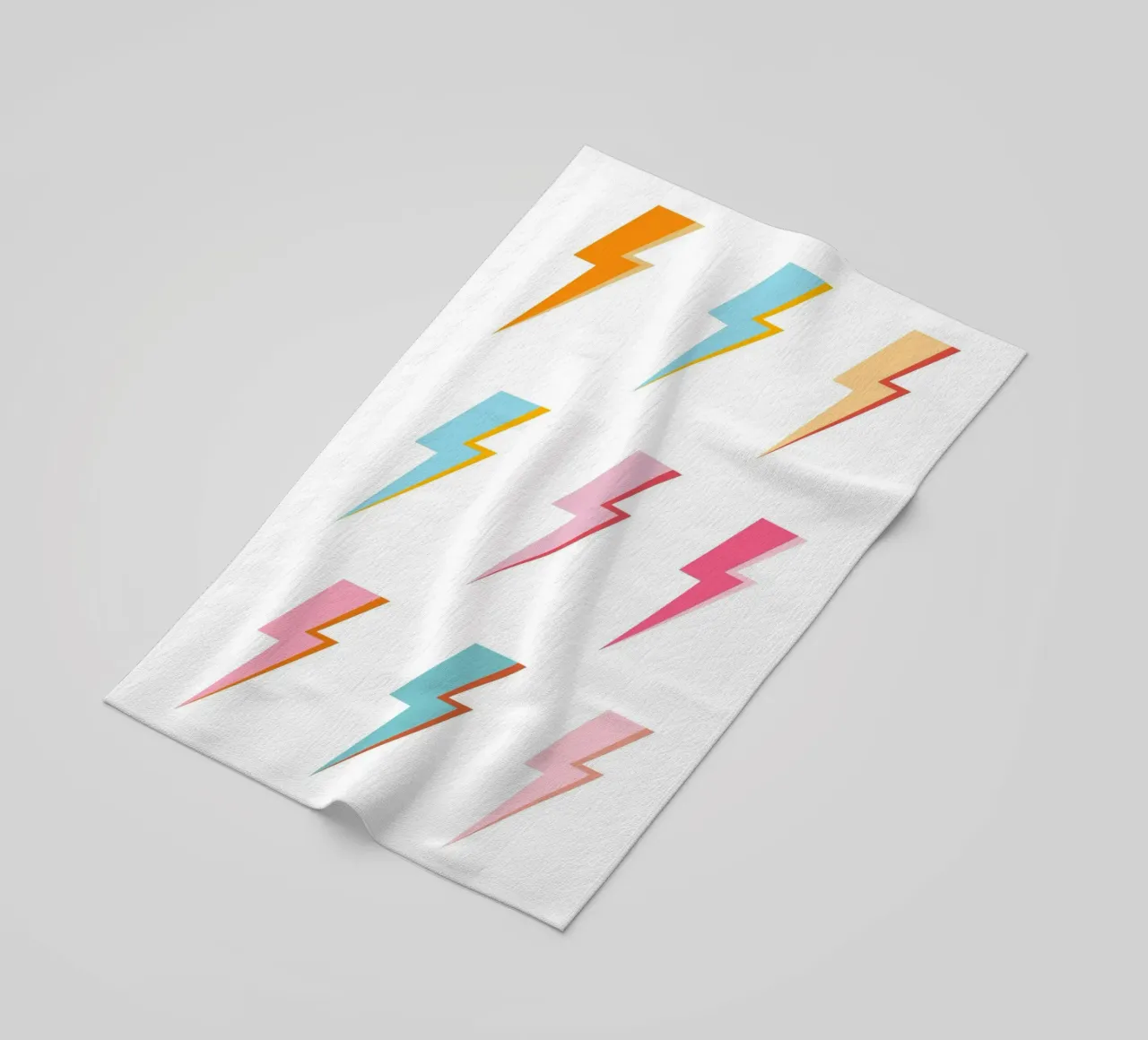 Lightning Bolt Pop Art: Vibrazioni elettriche pastello retrò telo mare da homdeco