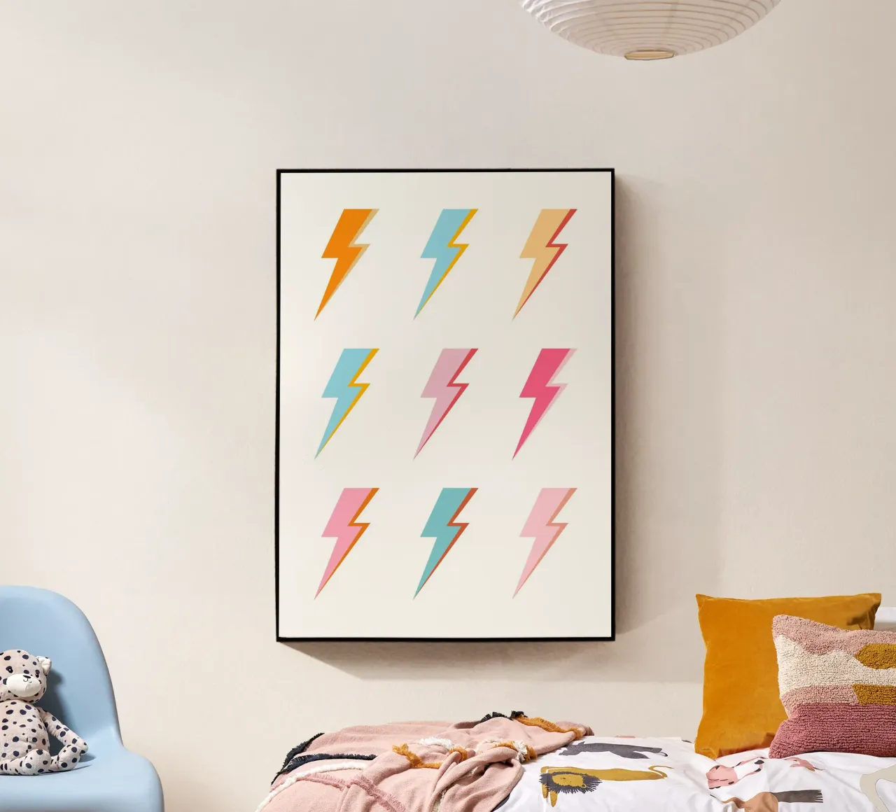 Lightning Bolt Pop Art: Vibrazioni elettriche pastello retrò plexiglass da homdeco