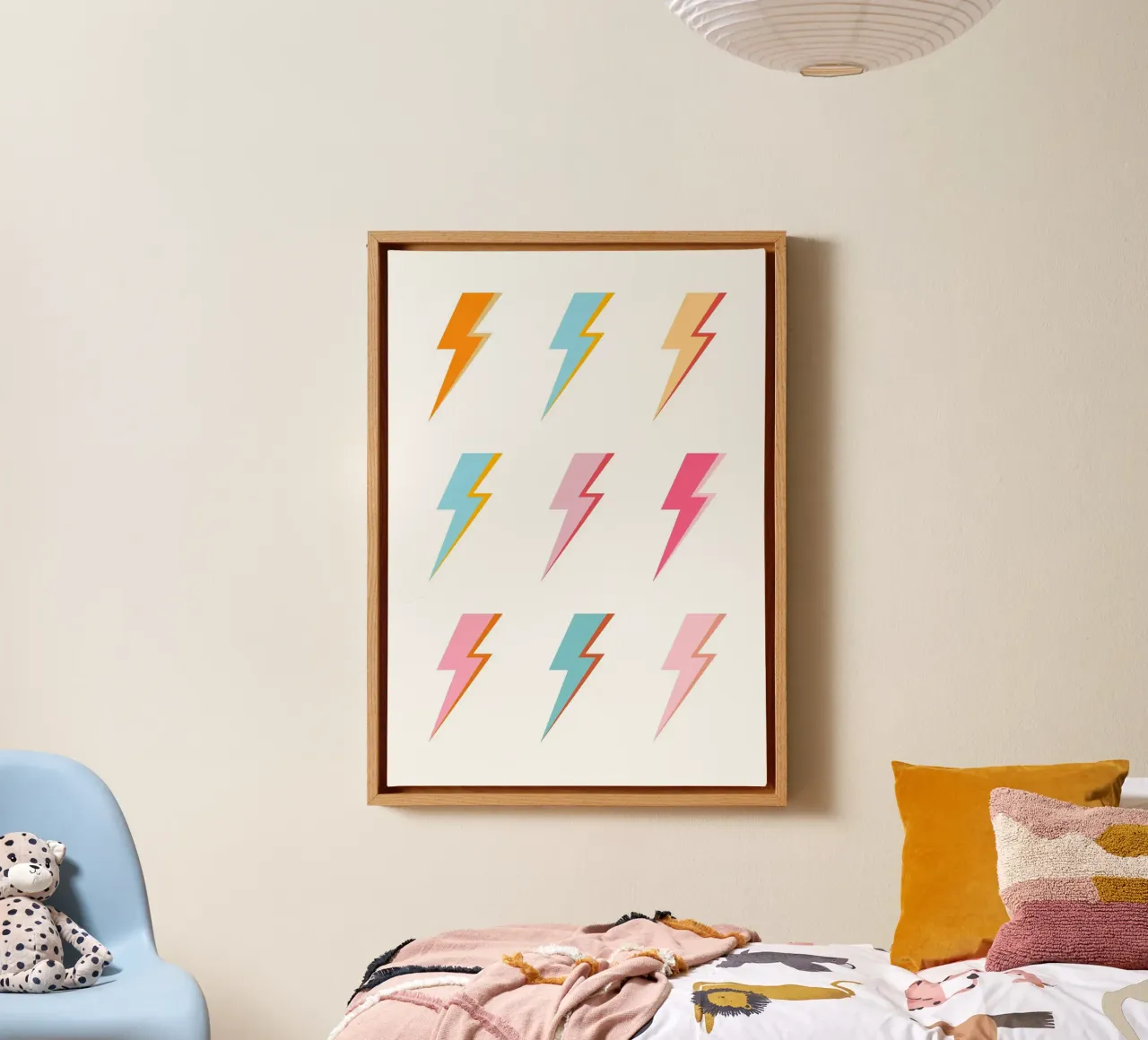 Lightning Bolt Pop Art: Vibrazioni elettriche pastello retrò tela da homdeco