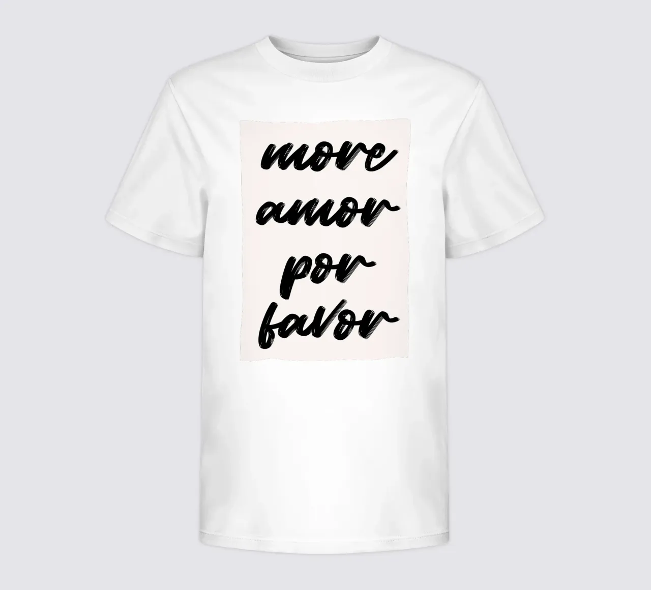 More Amor Por Favor: Hand-Lettered Script Art Print kids t-shirt by homdeco