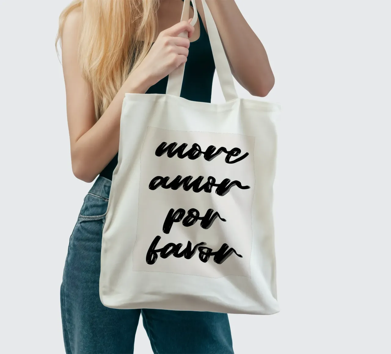 Meer Amor Por Favor: Handlettered Script Art Print jute draagtas van homdeco