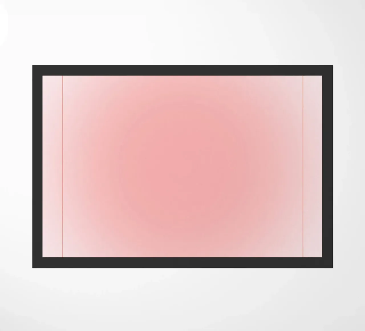 Good Vibes Aura: Ästhetischer Druck in Pastellrosa mit Farbverlauf Fußmatte von homdeco