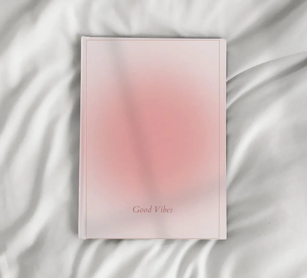 Good Vibes Aura: Pastel Pink Gradient Aesthetic Print notebook by homdeco