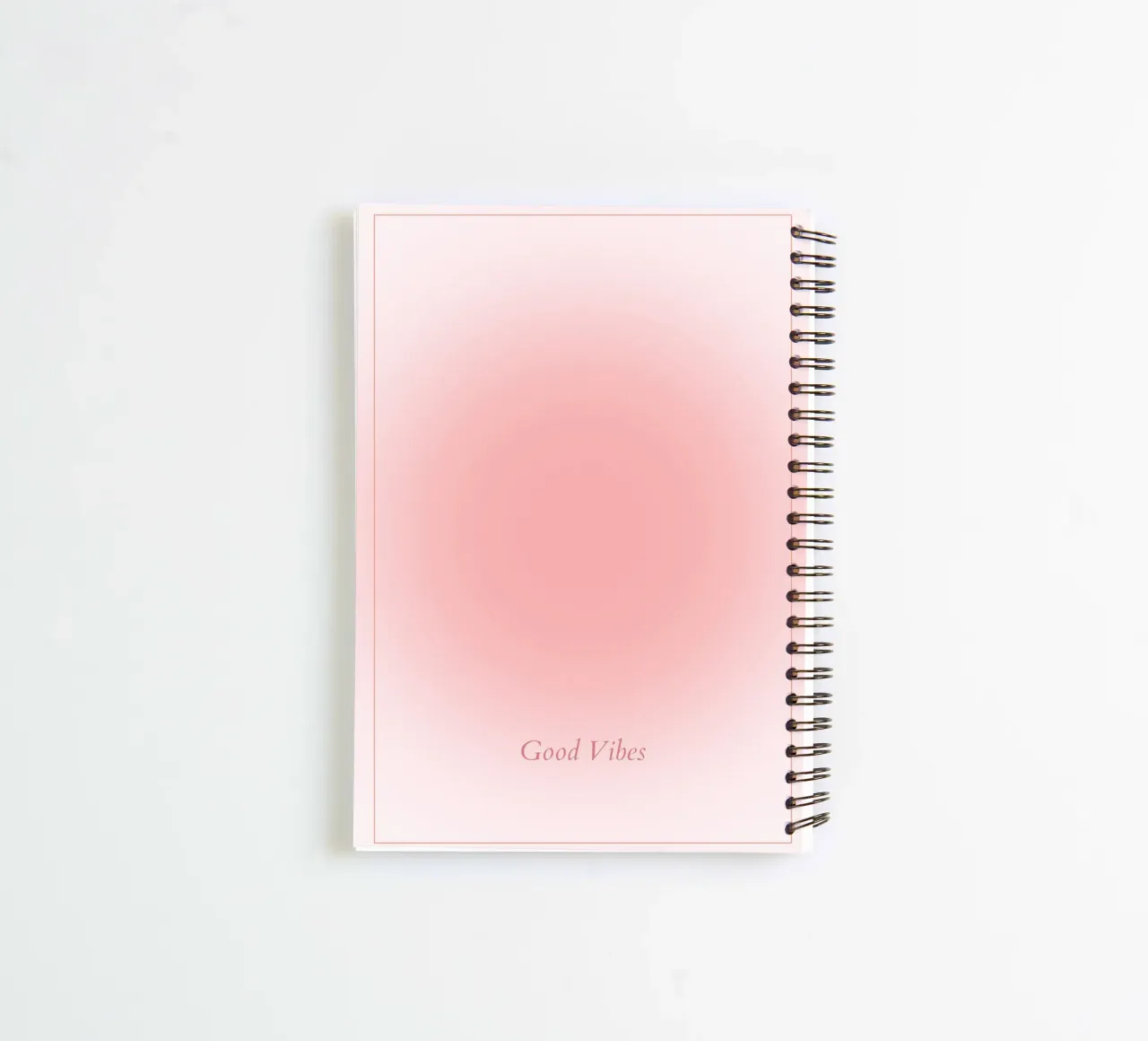 Good Vibes Aura: Pastel Pink Gradient Aesthetic Print spiral notebook by homdeco