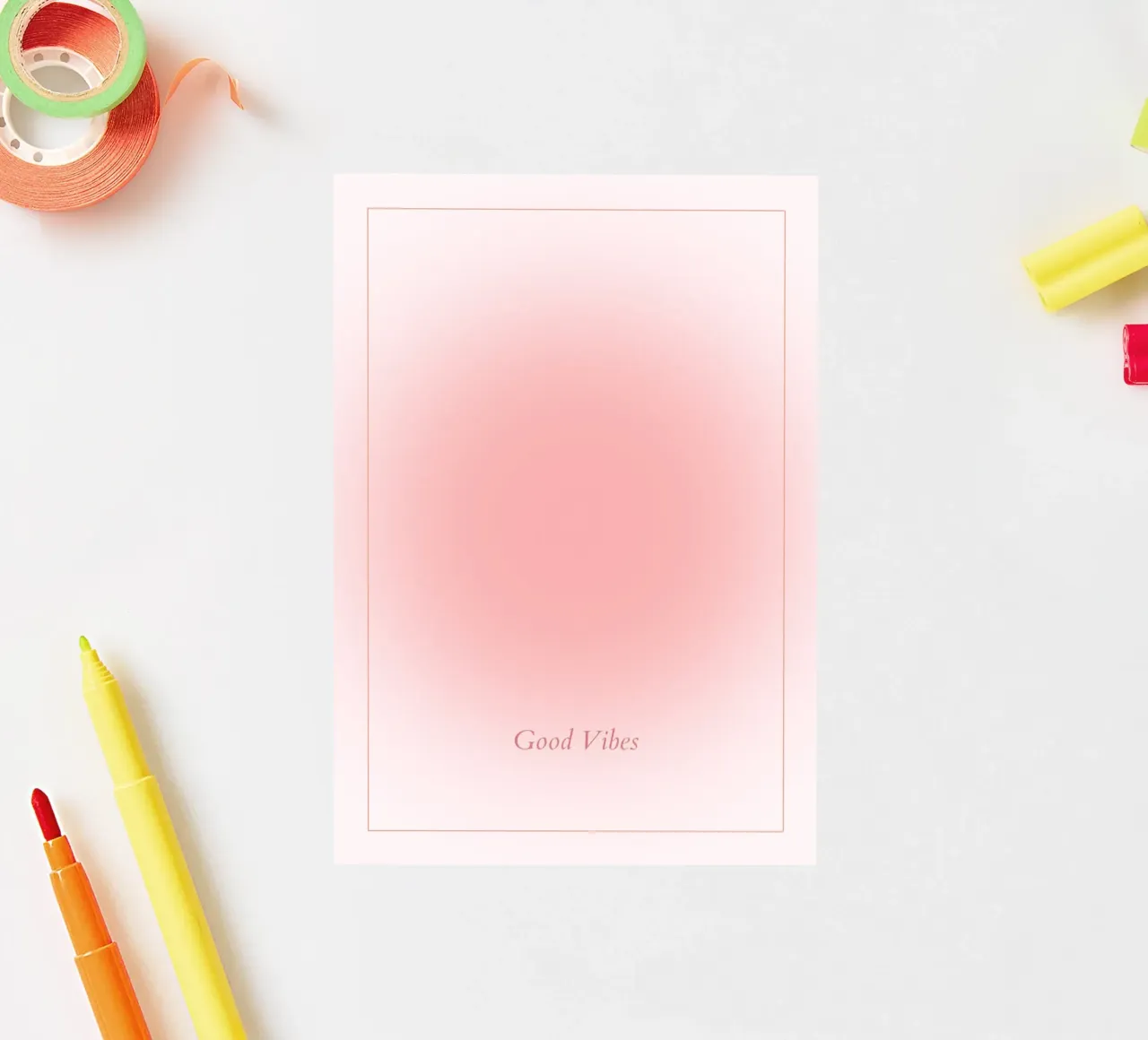 Good Vibes Aura: Pastel Pink Gradient Aesthetic Print sticker by homdeco