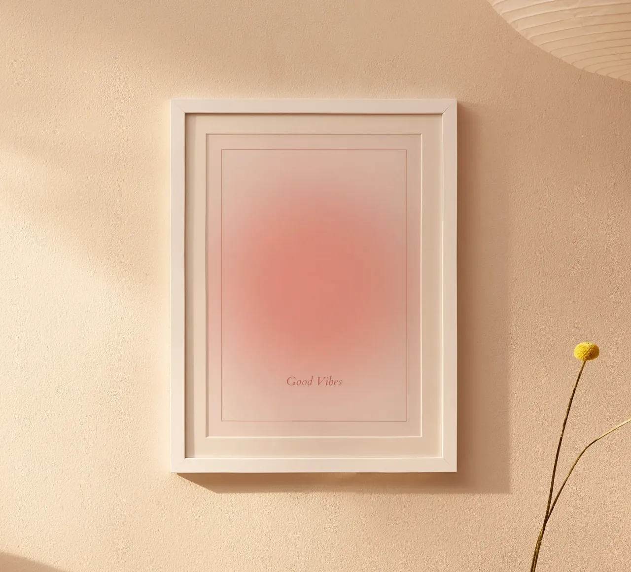 Good Vibes Aura: Pastelroze Verloop Esthetische Print hahnemühle van homdeco