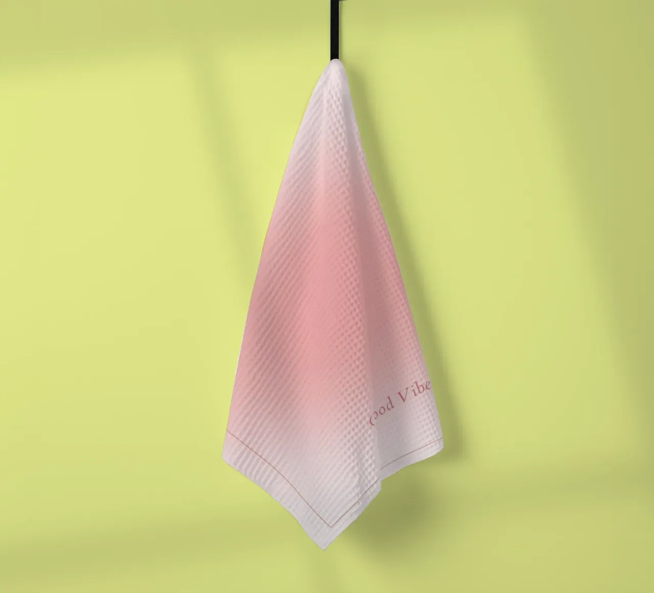 Good Vibes Aura: Pastelroze Verloop Esthetische Print theedoek van homdeco