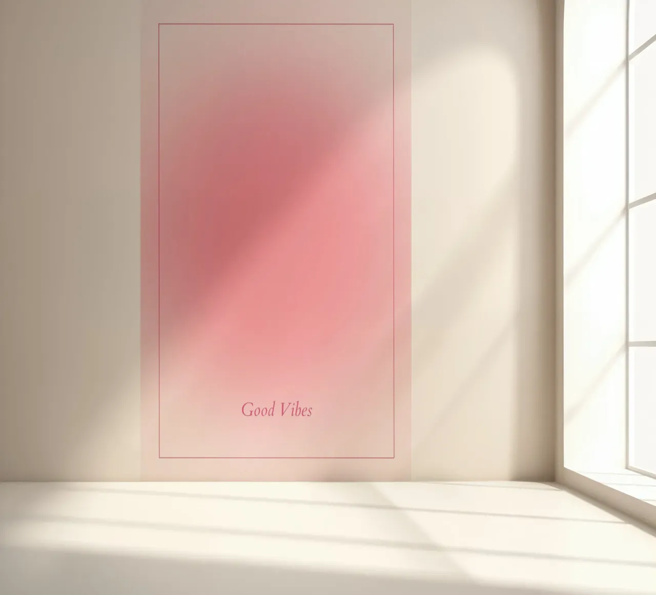 Good Vibes Aura: Helderroze Verloop Esthetische Print fotobehang van homdeco