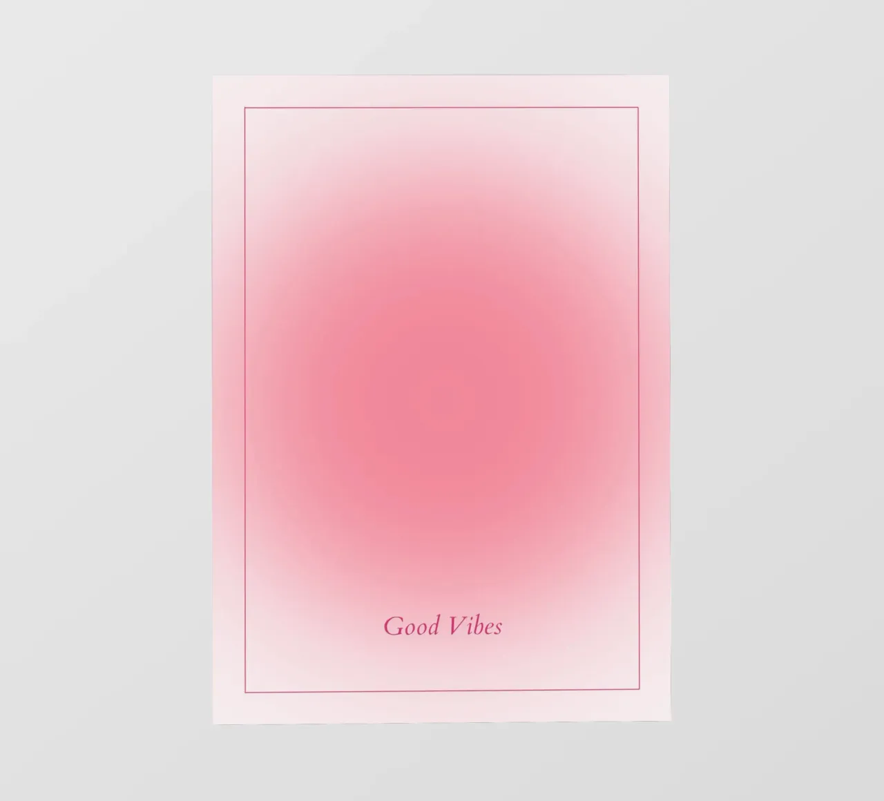 Good Vibes Aura: Helderroze Verloop Esthetische Print fotobehang van homdeco