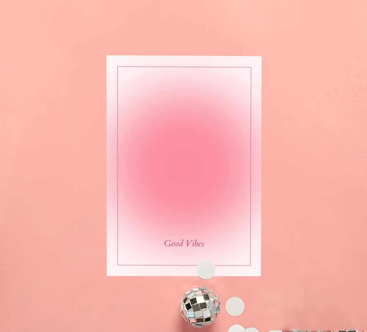 Good Vibes Aura: Bright Pink Gradient Aesthetic Print sticker by homdeco