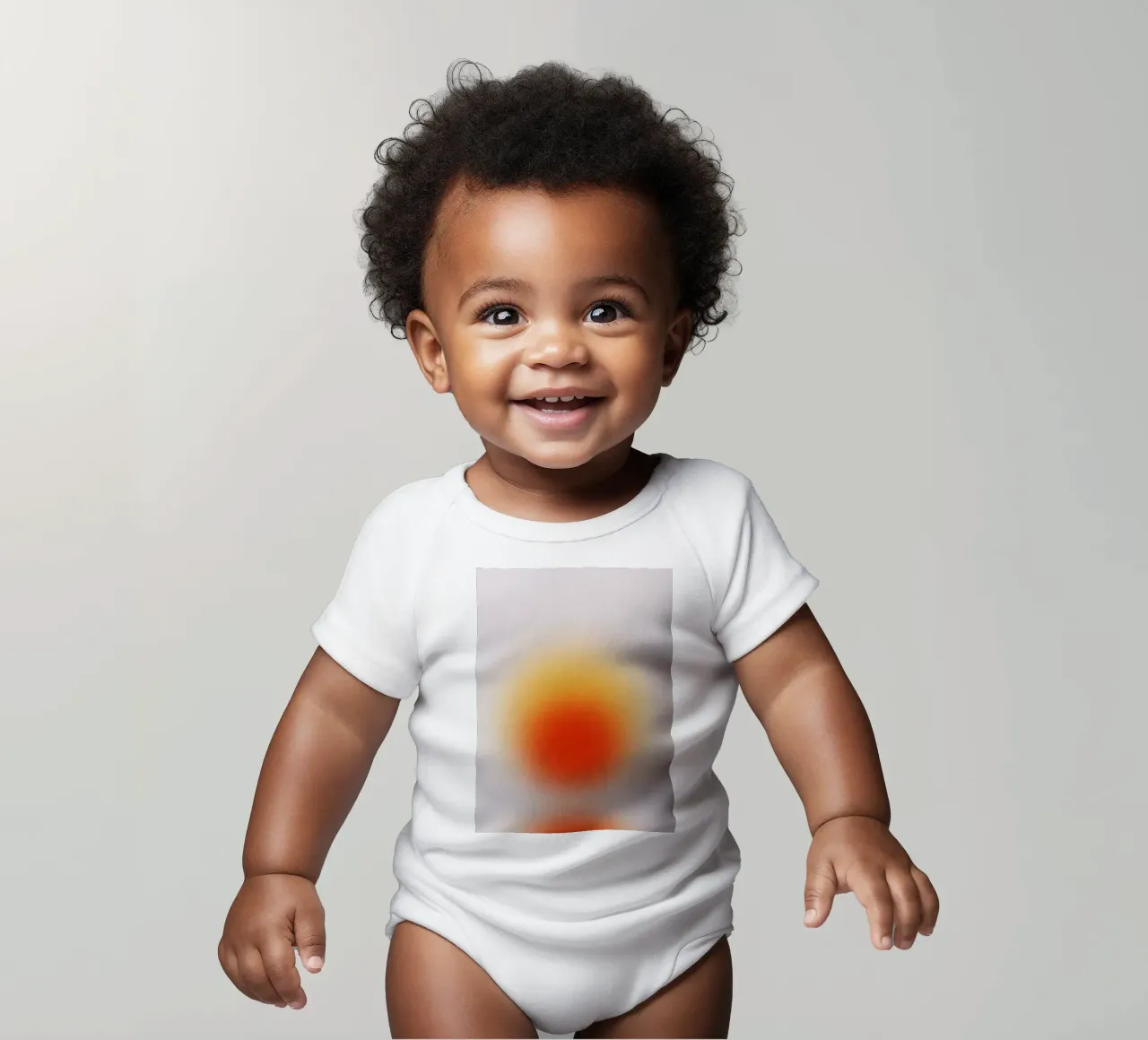 Sunset Aura: Abstracte kunstdruk met warm kleurverloop babyrompertje korte mouwen van homdeco