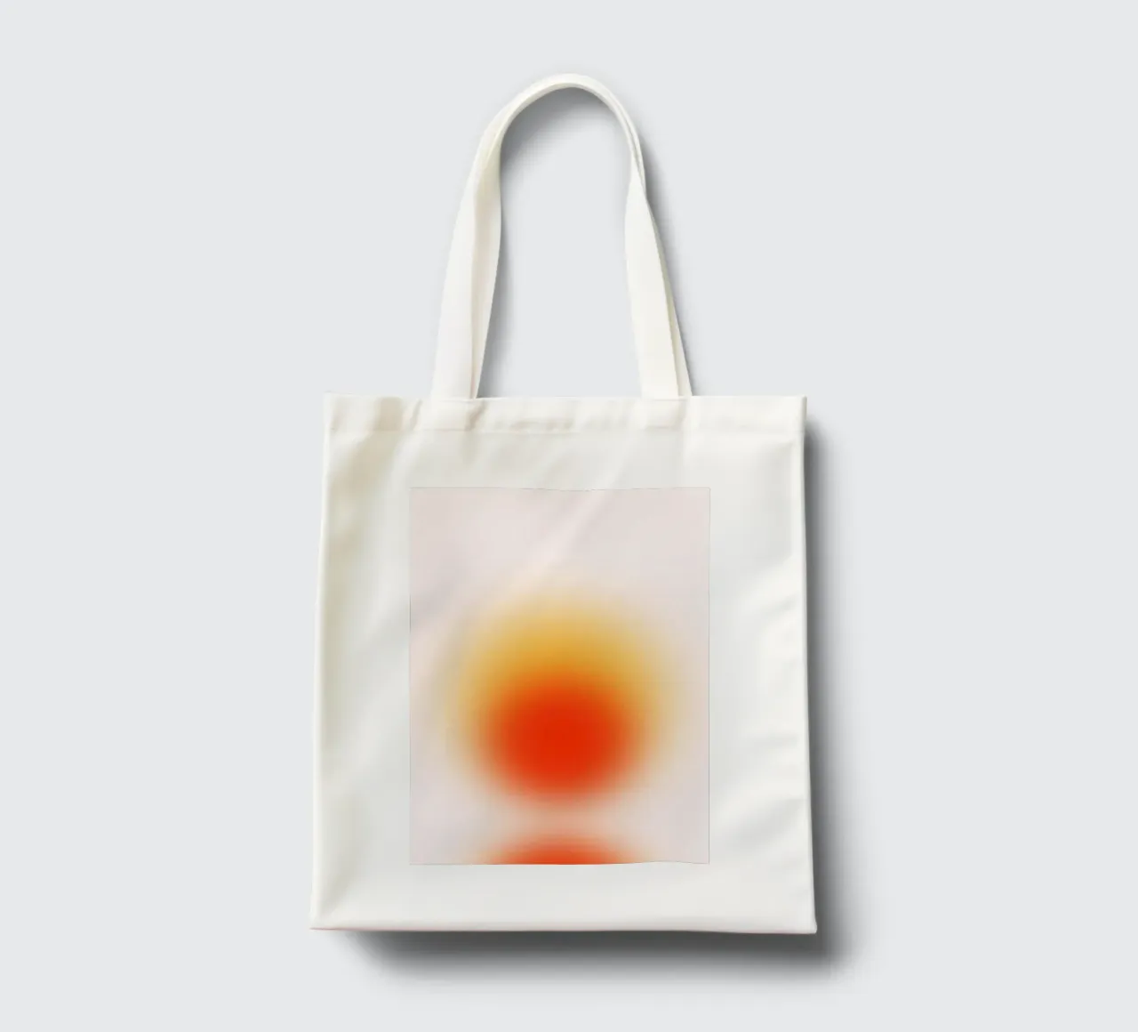 Sunset Aura: Abstracte kunstdruk met warm kleurverloop jute draagtas van homdeco