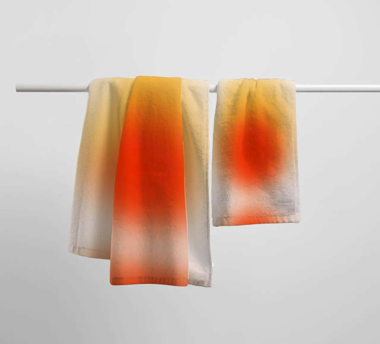 Sunset Aura: Warm Gradient Abstract Art Print towel by homdeco