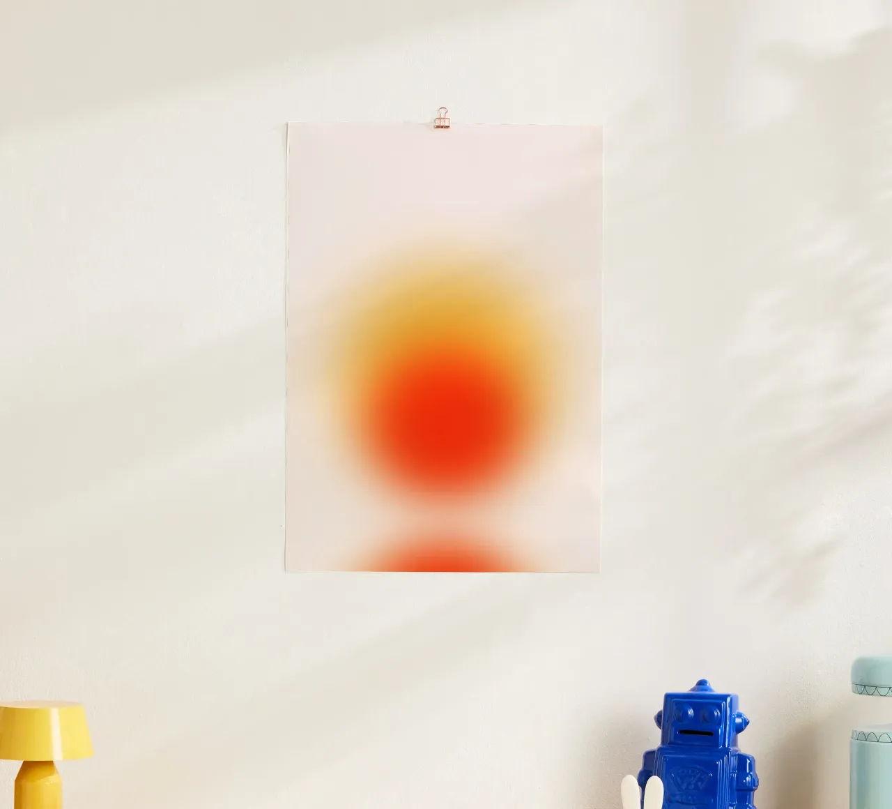 Sunset Aura: Abstracte kunstdruk met warm kleurverloop hahnemühle van homdeco