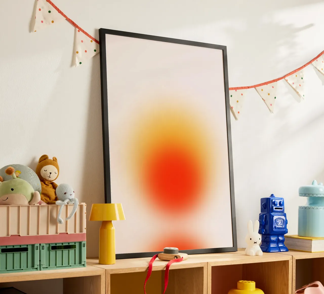 Sunset Aura: Abstracte kunstdruk met warm kleurverloop hahnemühle van homdeco