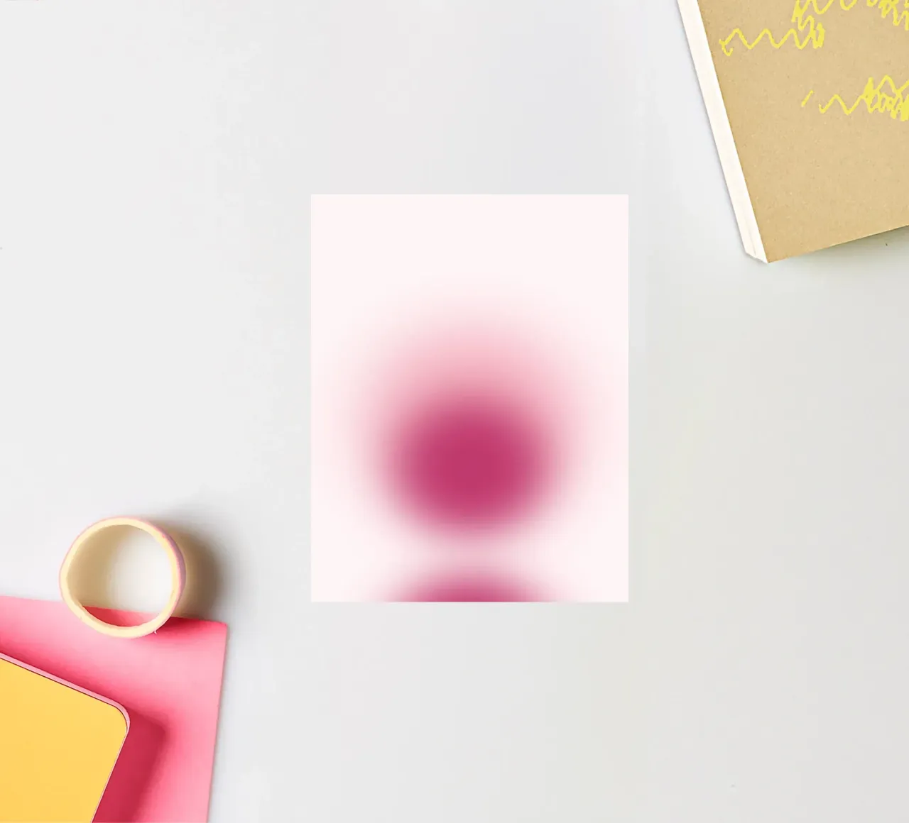 Magenta Aura: Deep Pink Gradient Abstract Print sticker by homdeco