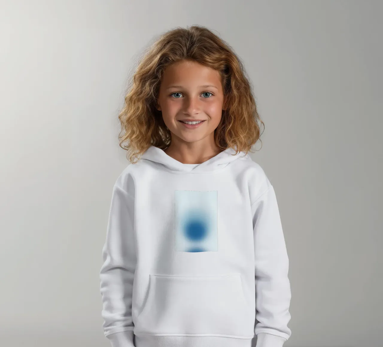 Ocean Aura: Deep Blue Gradient Abstract Art Print kids hoodie by homdeco