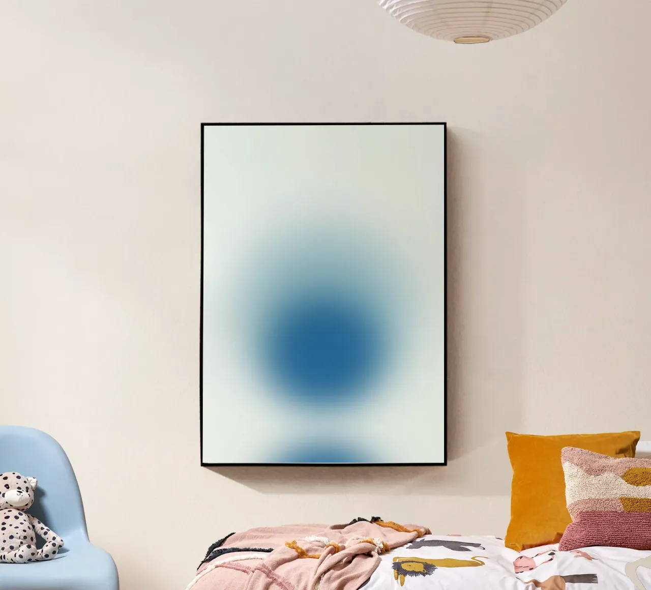 Ocean Aura: Diep Blauw Gradiënt Abstracte Kunstdruk acryl van homdeco