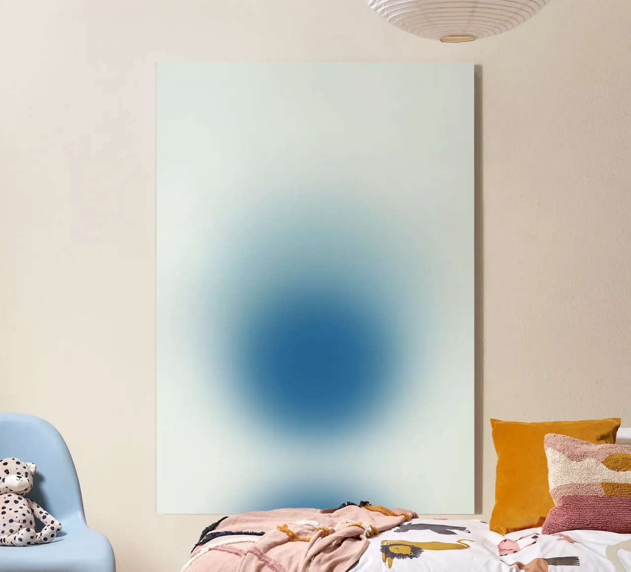 Ocean Aura: Diep Blauw Gradiënt Abstracte Kunstdruk acryl van homdeco