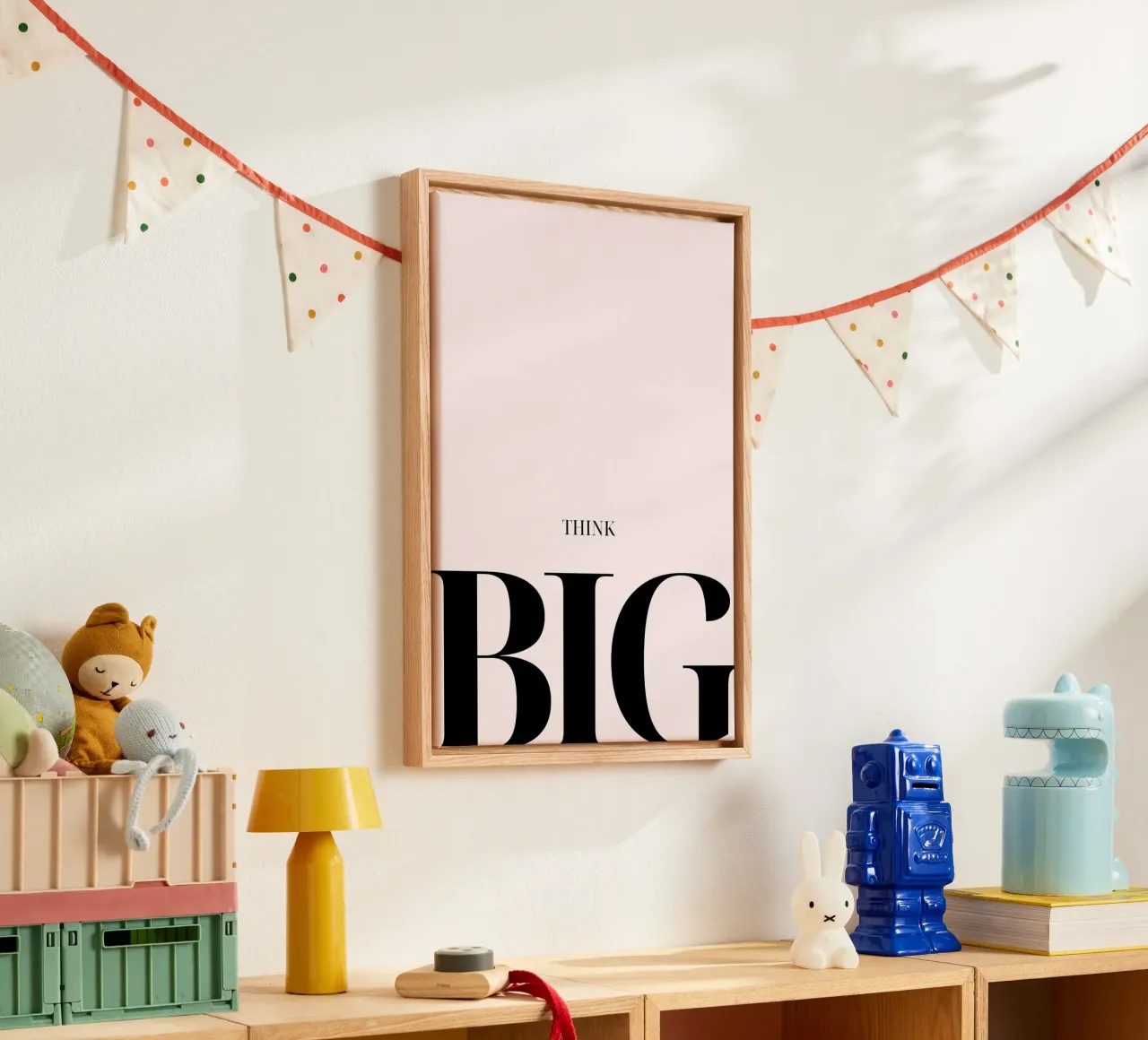 "Think Big" Minimalist Quote Art Print canvas with Floater frame by homdeco