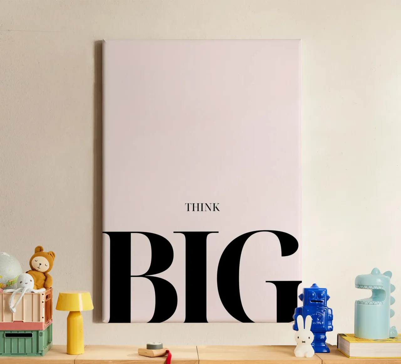 "Think Big" Minimalist Quote Art Print canvas with Floater frame by homdeco