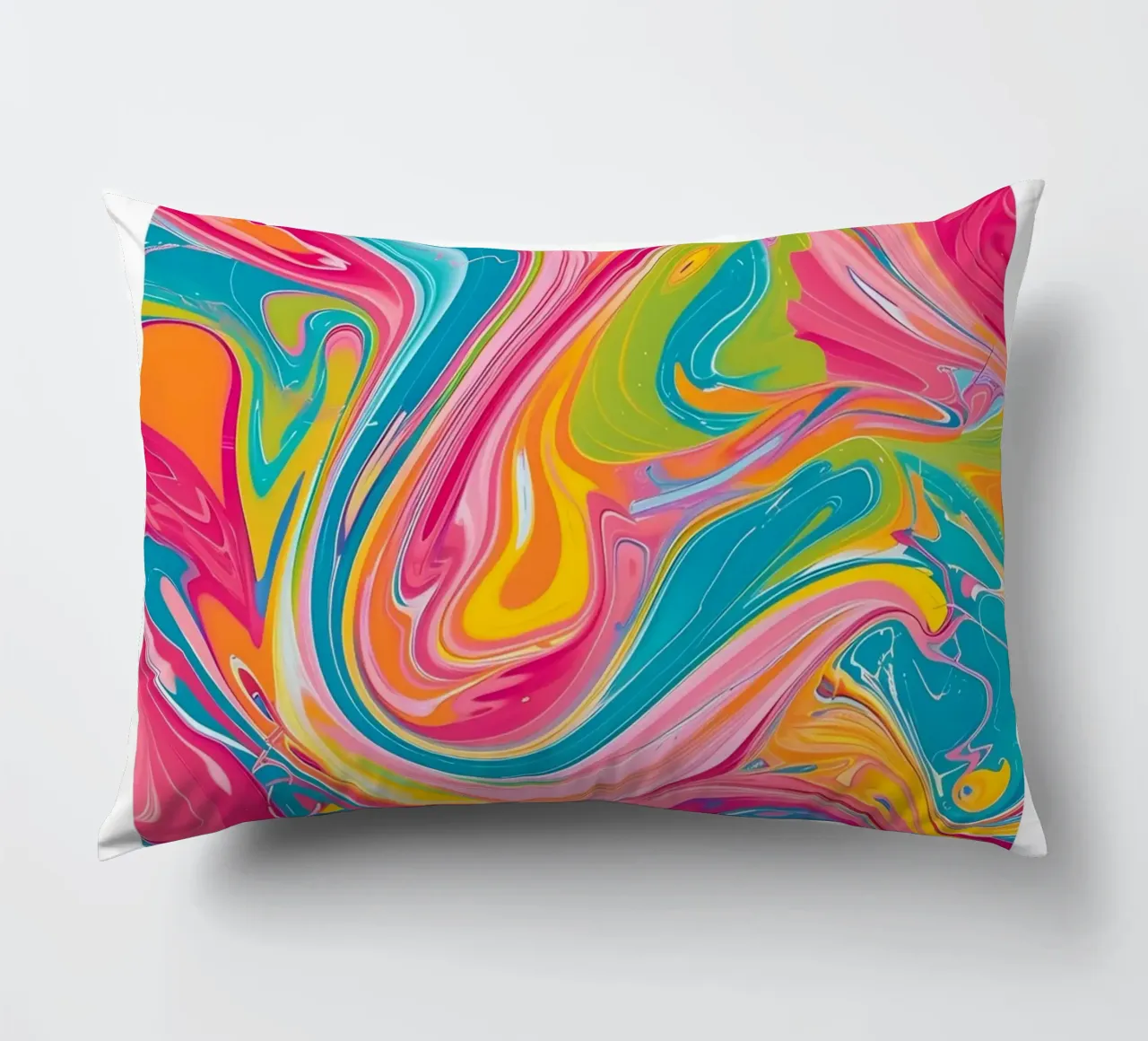 Retro Collection "Good Vibes" Abstract Swirl Art 2024 decorative cushion by homdeco