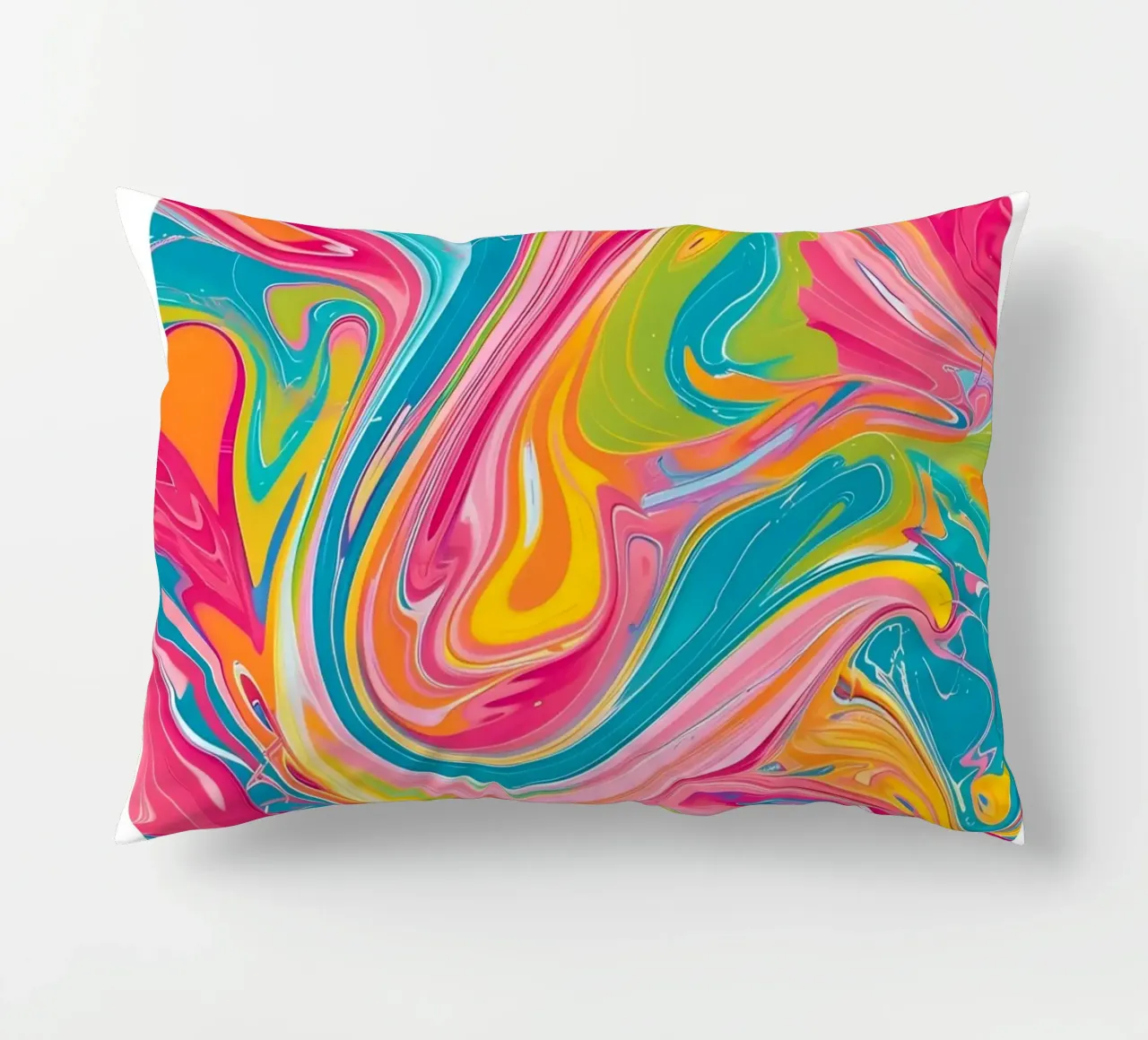 Retro Collection "Good Vibes" Abstract Swirl Art 2024 decorative cushion by homdeco