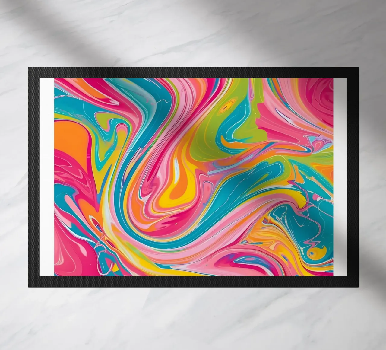 Retro Collectie "Good Vibes" Abstracte Werveling Kunst 2024 deurmat van homdeco
