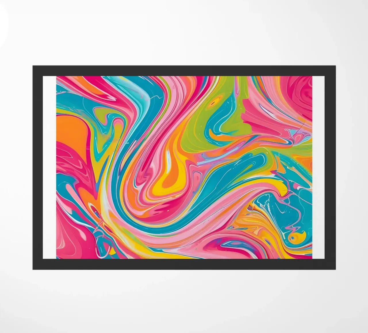 Retro Collectie "Good Vibes" Abstracte Werveling Kunst 2024 deurmat van homdeco