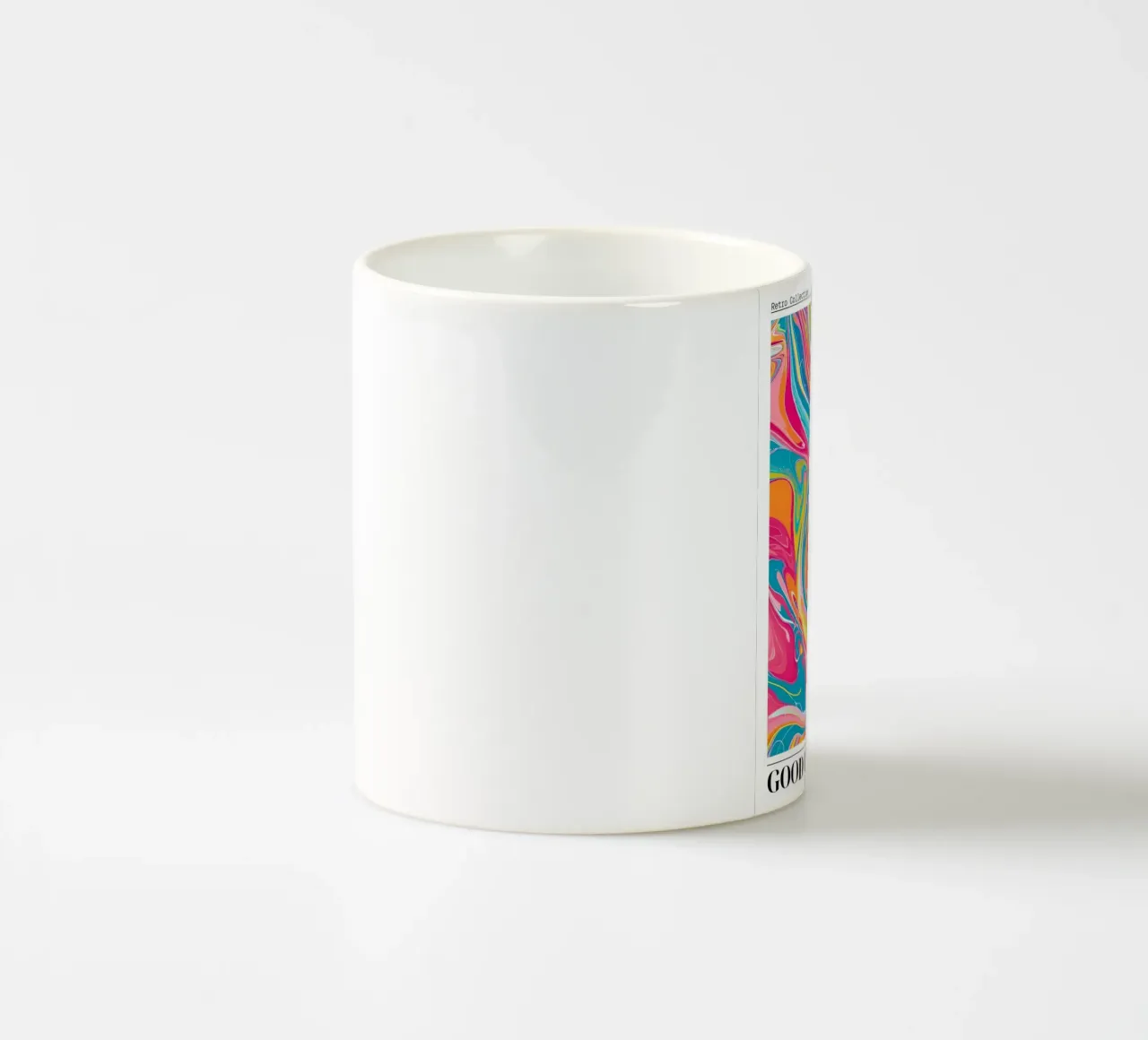 Retro Collectie "Good Vibes" Abstracte Werveling Kunst 2024 keramische mok van homdeco