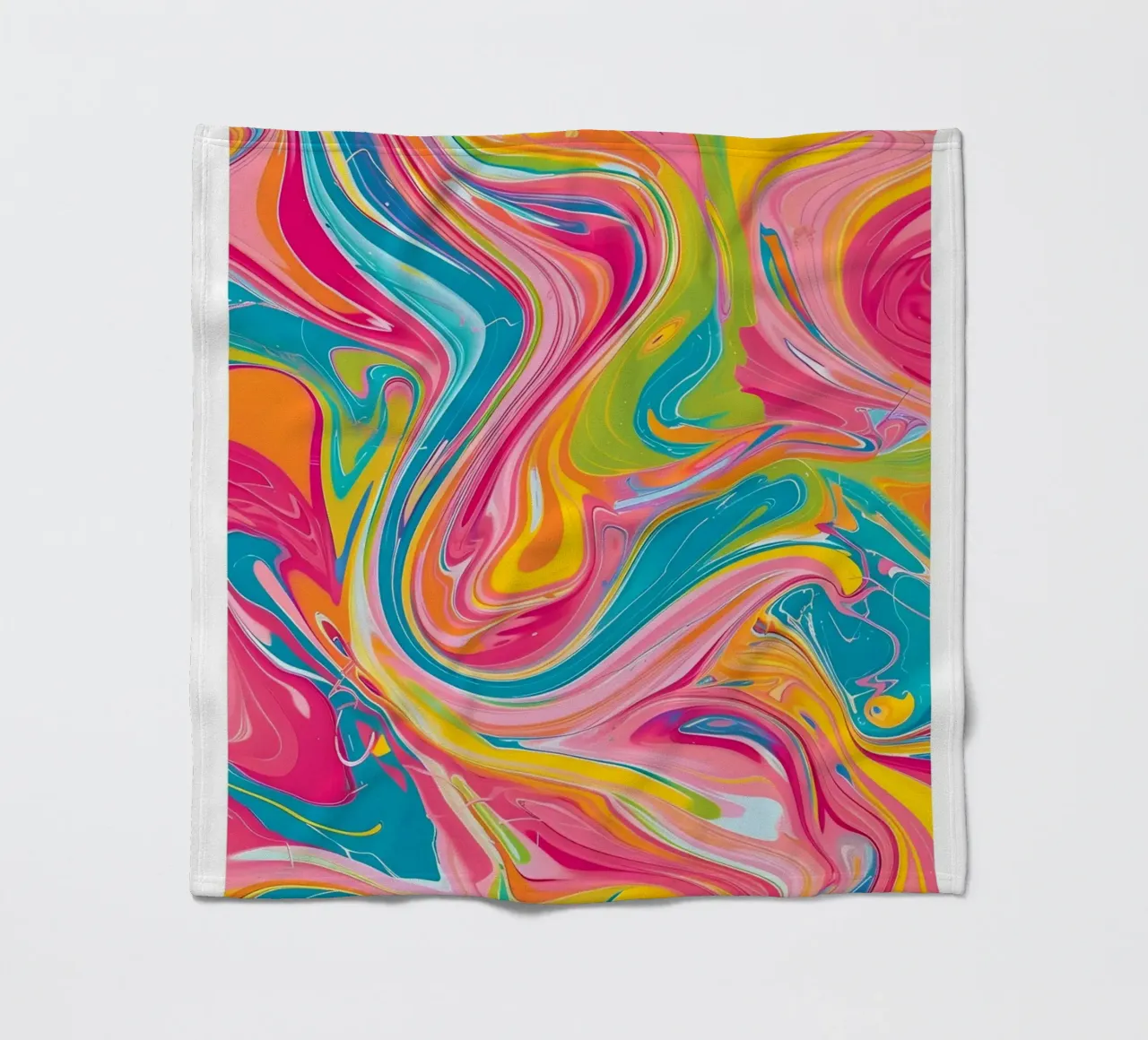 Retro Collectie "Good Vibes" Abstracte Werveling Kunst 2024 fleecedeken van homdeco