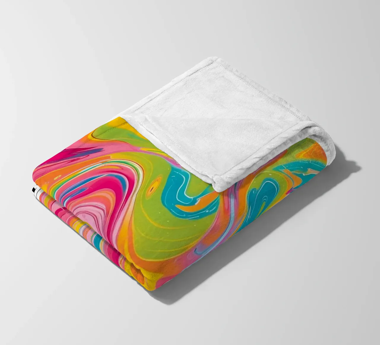 Retro Collectie "Good Vibes" Abstracte Werveling Kunst 2024 fleecedeken van homdeco