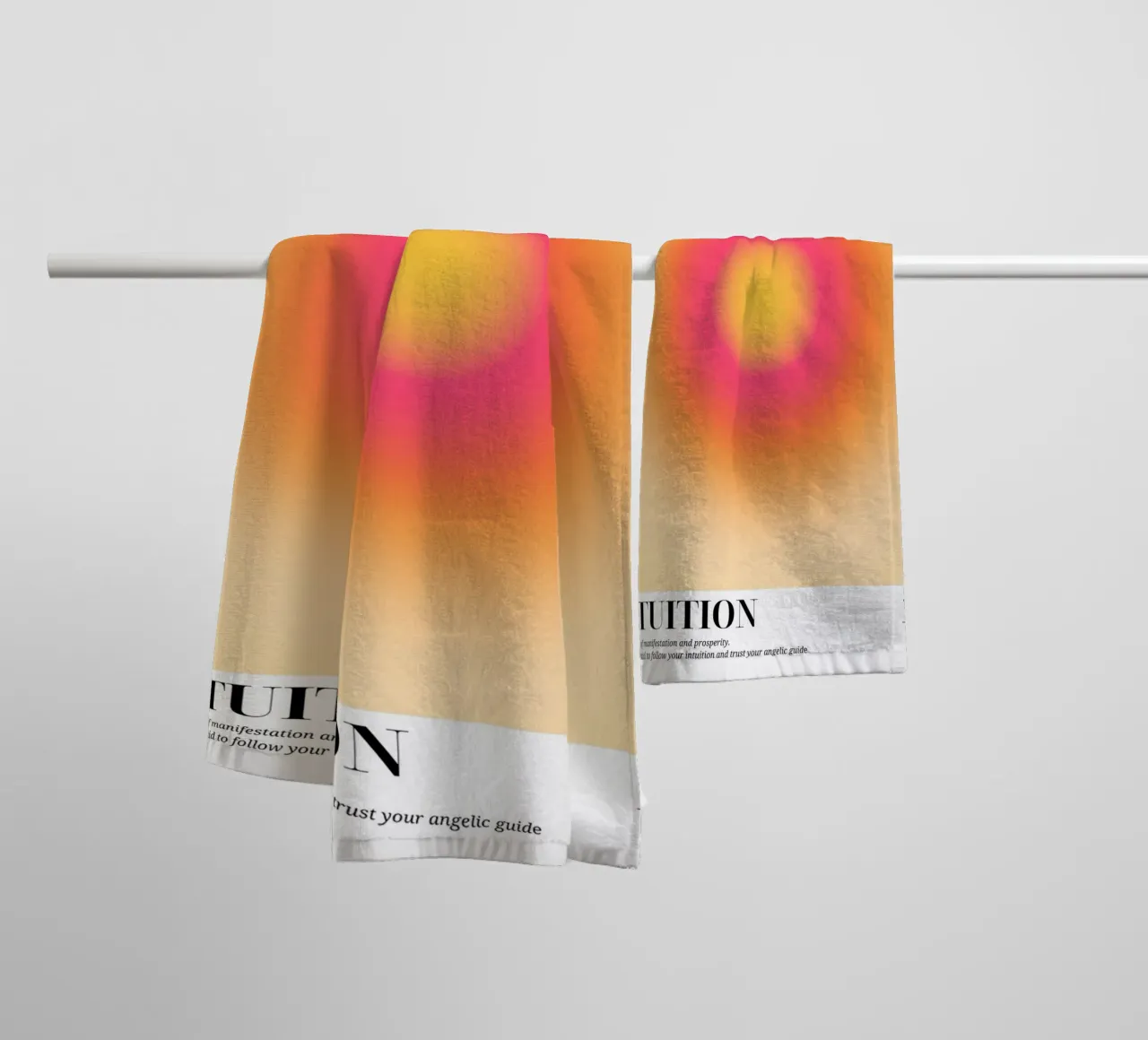 "Intuition 111" Engelen Aura Kleurverloop Kunstdruk badhanddoek van homdeco