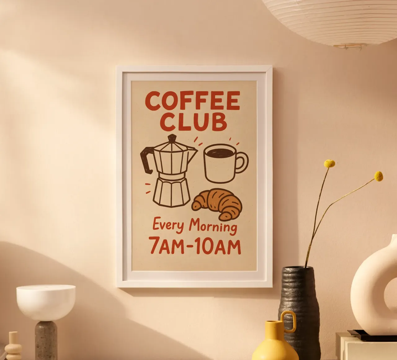 The Coffee Club poster con telaio in plastica da Wall of Whispers